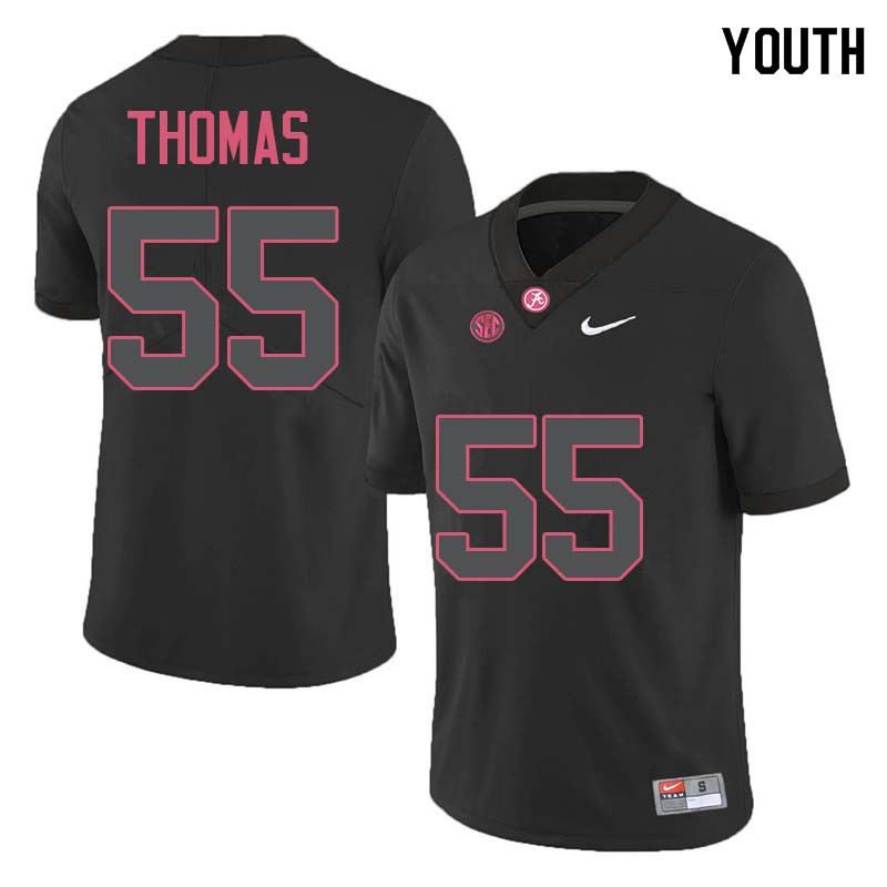 Alabama Crimson Tide Youth Derrick Thomas #55 Black NCAA Nike Authentic Stitched College Football Jersey WJ16H32VQ
